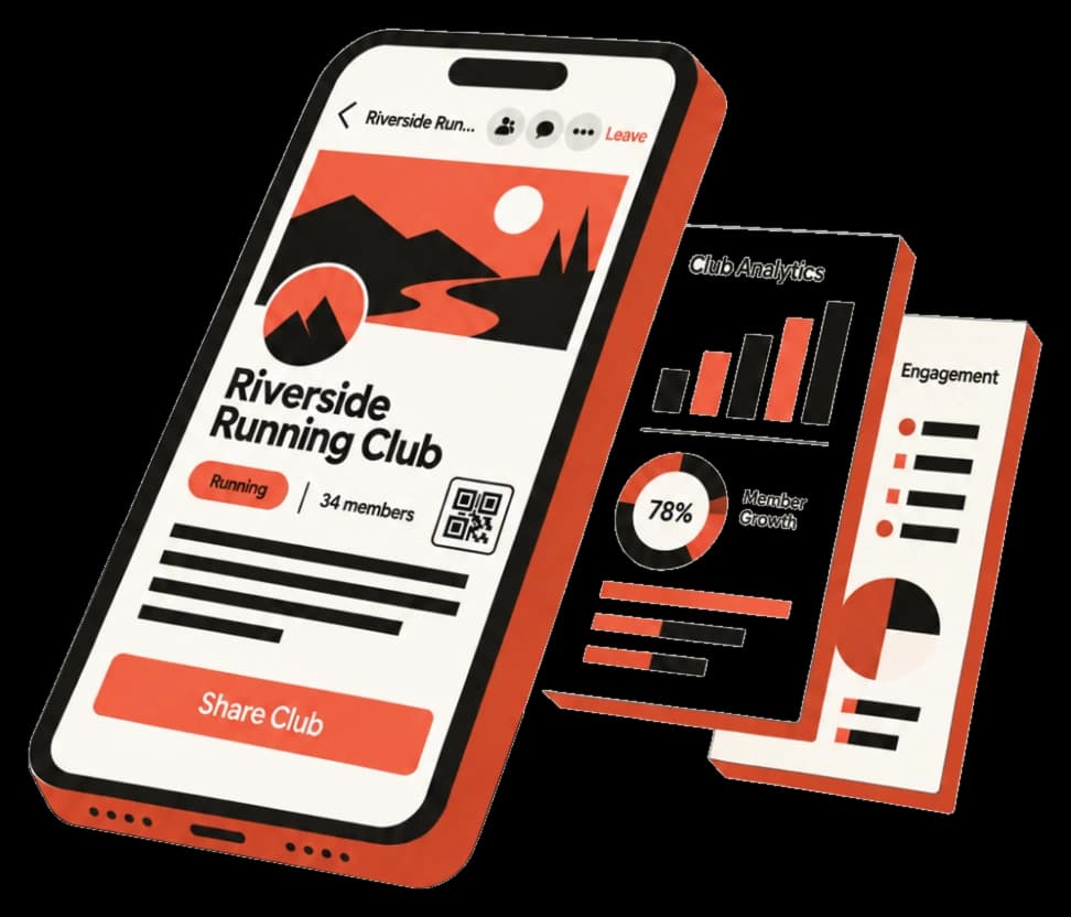 Parletto club page with analytics and engagement cards